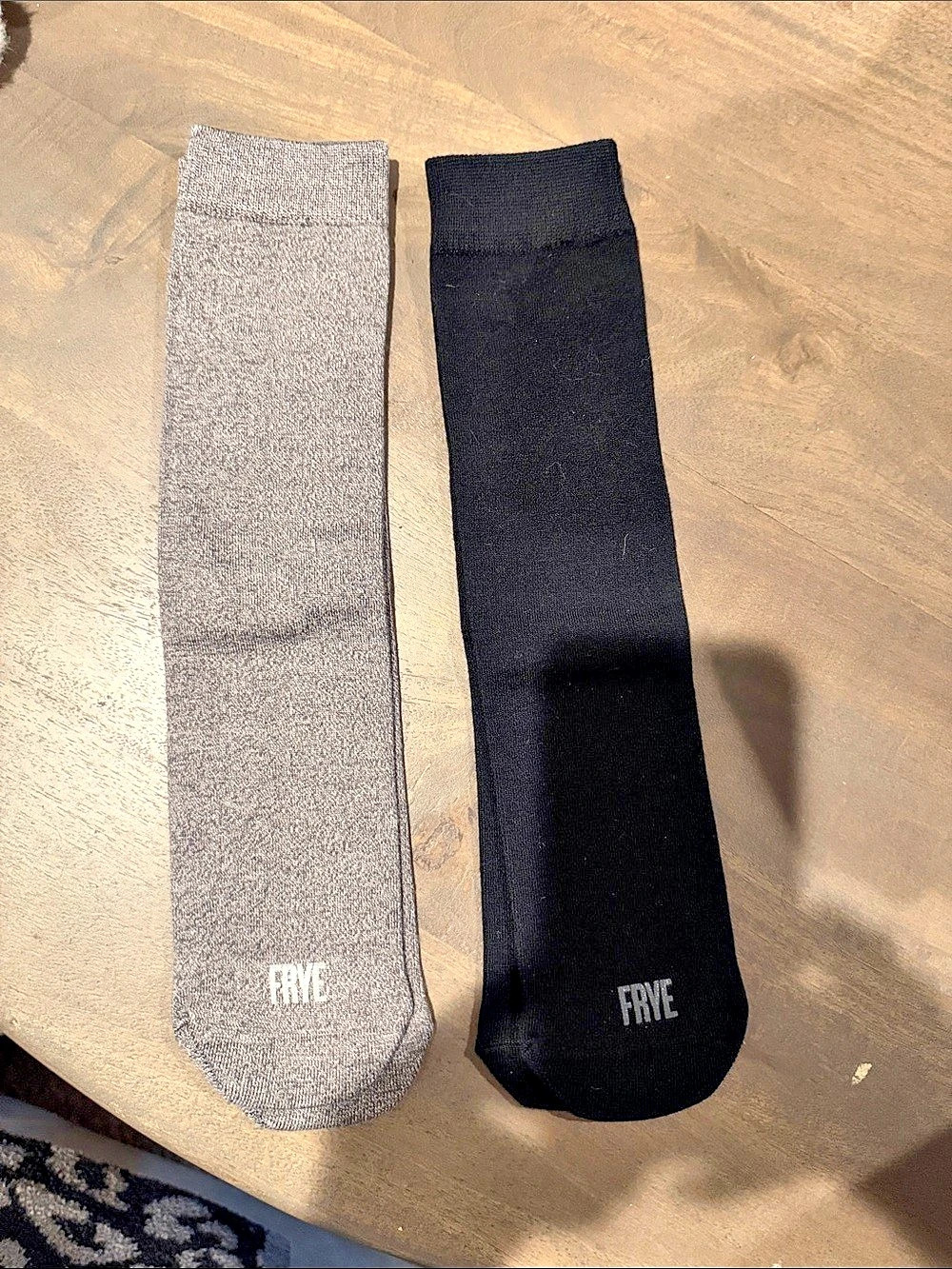 NWOT FRYE Bamboo Boot Socks 2 Pack Black & Gray